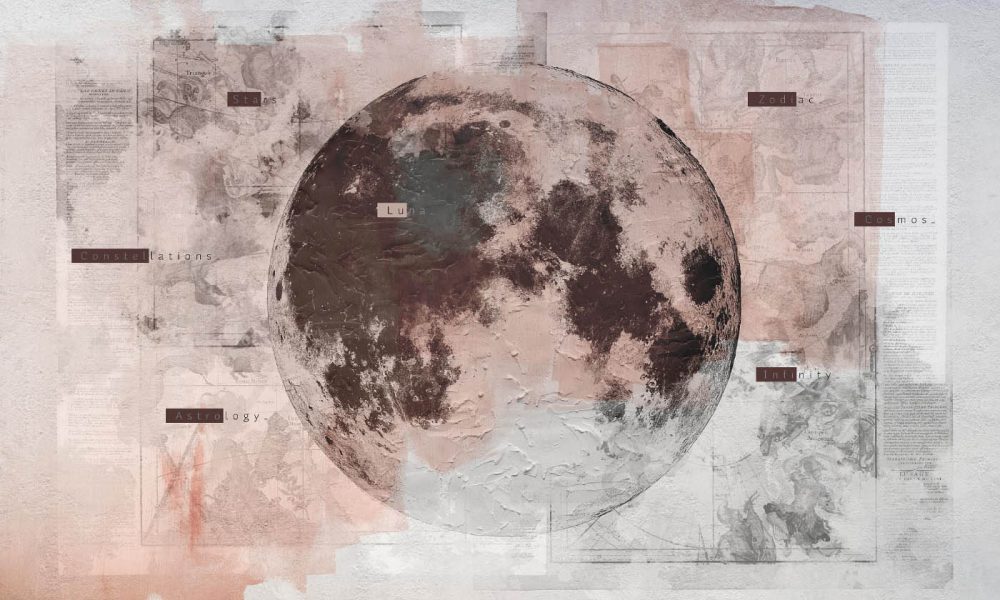 Lunar Phase modern wallpaper available in a custom size