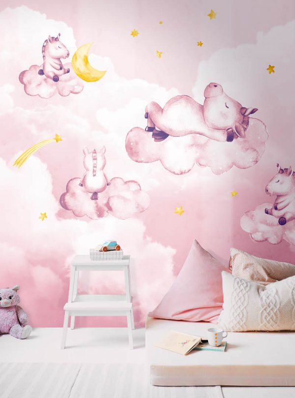 Dreaming Unicorns modern wallpaper by Idea Murale