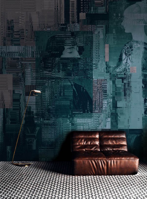 Urban Glitch II contemporary wallpaper