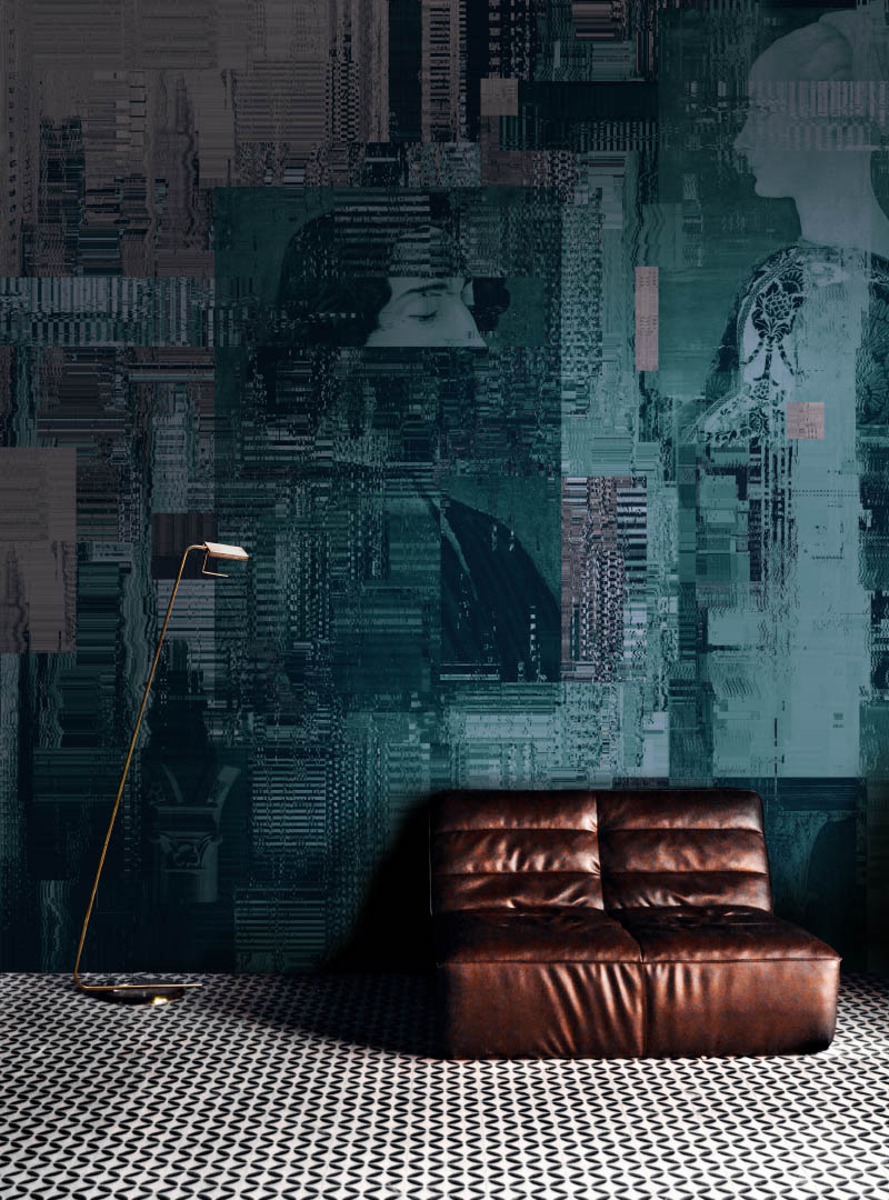 Urban Glitch II contemporary wallpaper