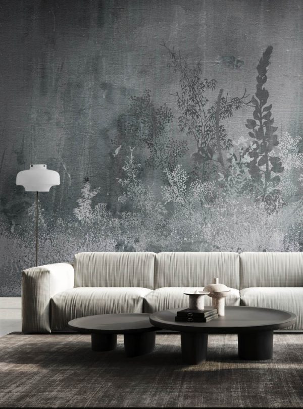 Paesaggio autunnale - Teal contemporary wallpaper