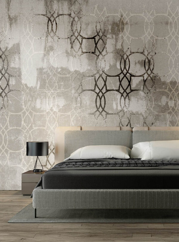 Hidden Treasures II textured geometric wallpaper in soft neutral tones