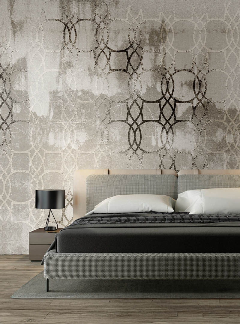Hidden Treasures II textured geometric wallpaper in soft neutral tones